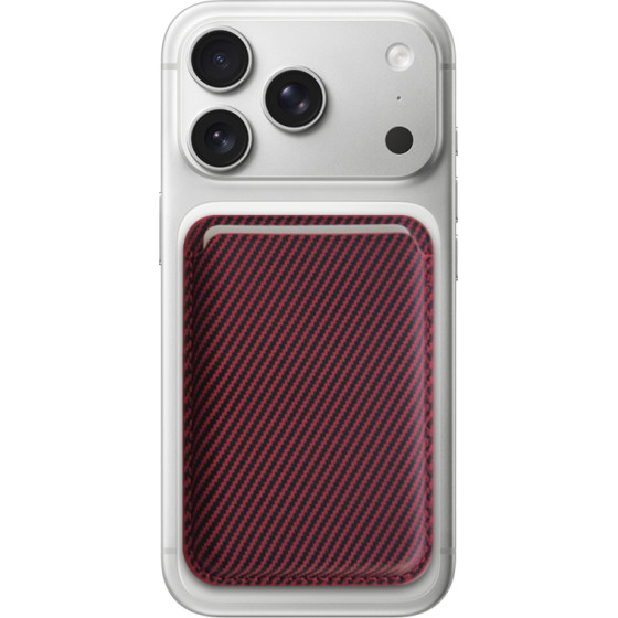 Carbon Fiber Cardslot case, Magsafe /red/ OEM