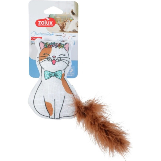 ZOLUX Chatouille Cat With Feathers And Catnip - Cat Toy - 13cm