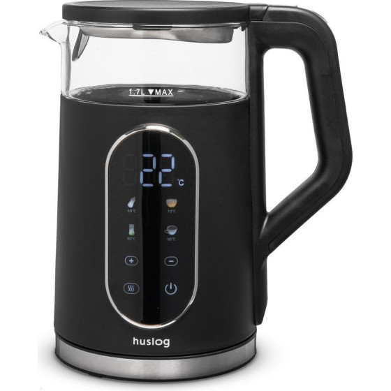 Huslog Glass Kettle Wit Touch Panel Black 1,7L 2200W