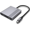 Gembird Usb Type-C 3-in-1 multi-Port Adapter (2x Usb Port + 2x Hdmi + PD), Space Grey - (A-CM-COMBO3-04)