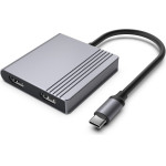 Gembird Usb Type-C 3-in-1 multi-Port Adapter (2x Usb Port + 2x Hdmi + PD), Space Grey - (A-CM-COMBO3-04)
