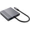 Gembird Usb Type-C 3-in-1 multi-Port Adapter (2x Usb Port + 2x Hdmi + PD), Space Grey - (A-CM-COMBO3-04)