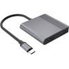 Gembird Usb Type-C 3-in-1 multi-Port Adapter (2x Usb Port + 2x Hdmi + PD), Space Grey - (A-CM-COMBO3-04)