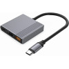 Gembird Usb Type-C 3-in-1 multi-Port Adapter (Usb Port + Hdmi + USB-C video), Space Grey - (A-CM-COMBO3-05)