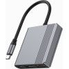 Gembird Usb Type-C 3-in-1 multi-Port Adapter (Usb Port + Hdmi + USB-C video), Space Grey - (A-CM-COMBO3-05)