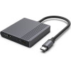 Gembird USB-C To Hdmi + Dp adapter, 4K 60Hz, Black - (A-CM-HDMIFDPF-01)