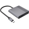 Gembird USB-C To Hdmi + Dp adapter, 4K 60Hz, Black - (A-CM-HDMIFDPF-01)