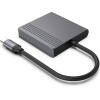 Gembird USB-C To Hdmi + Dp adapter, 4K 60Hz, Black - (A-CM-HDMIFDPF-01)