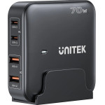 UNITEK Gan Network Charger - | 70W 2x USB-C 2x USB-A - (P1228ABK01-EU)