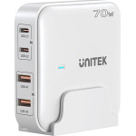 UNITEK Gan Network Charger - | 70W 2x USB-C 2x USB-A - (P1228AWH01-EU)