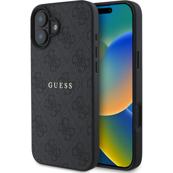 Guess Pu 4G Classic Logo Magsafe Case For Iphone 16 Plus Black - (GUHMP16MG4GFROK)