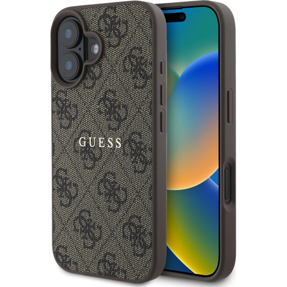 Guess Pu 4G Classic Logo Magsafe Case For Iphone 16 Plus Brown - (GUHMP16MG4GFROW)