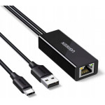 UGREEN Ethernet Adapter CR110 (75535), RJ45, USB / USB-C, Black