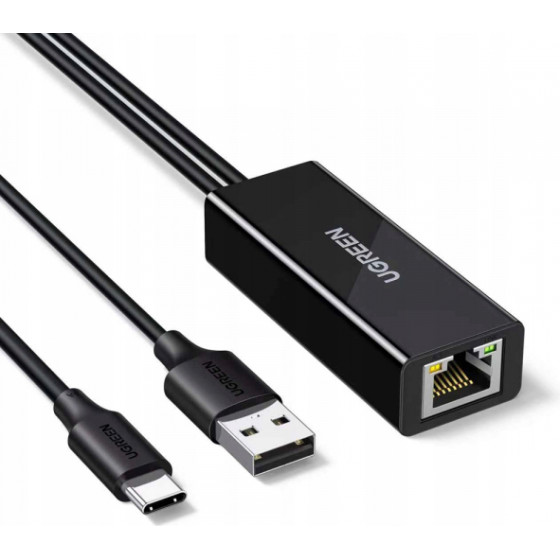 UGREEN Ethernet Adapter CR110 (75535), RJ45, USB / USB-C, Black