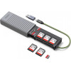 UGREEN USB / USB-C Card Reader with Storage Box CM856 (55899), 2 x SD - microSD, Grey