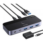 UGREEN USB Switch CM691 (45784), 3 x USB-A 3.2 - 1 x USB-C - 1 x miniUSB, Black