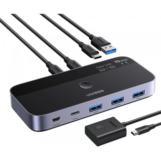 UGREEN USB Switch CM691 (45784), 3 x USB-A 3.2 - 1 x USB-C - 1 x miniUSB, Black