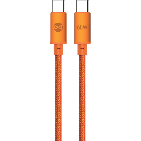 Forever Saffron Cable USB-C - USB-C 1,0 m 60W orange