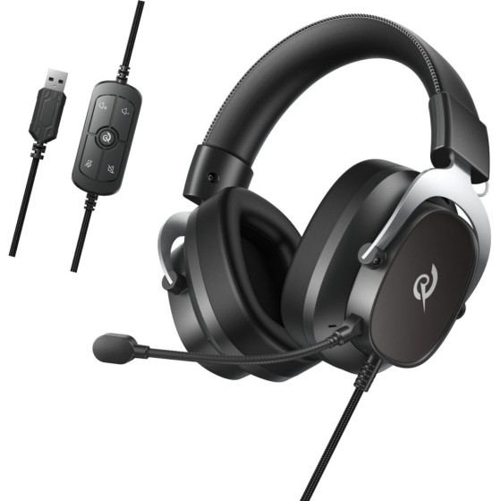QCY Heroad VT200 Pro 7.1 Black Usb Playstation & Pc Gaming Headset 53mm Metal Headband PS4/PS5/Pc - (QCY-H8GM Black)