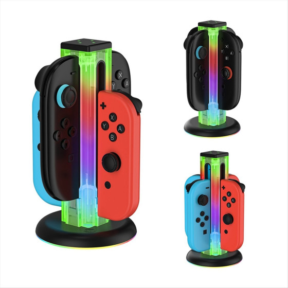 ���� �������� 4 �� 1 Nintendo Switch / Switch 2 �� Led & Touch Jys NS2318 Transparent - (05072)