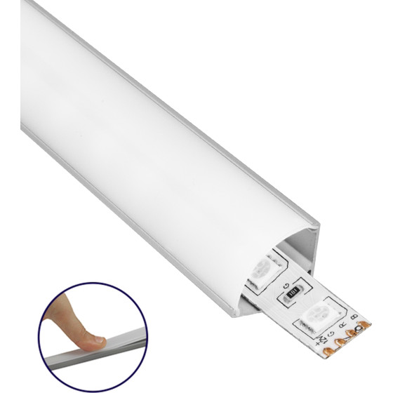 GloboStar ALP-Corner Lineo ����������� ������� ������ ���������� �� ����� ��������� ������ ������� ��� ������� Led IP20 - ����� & ����� - �300 x �1.6 x �1.6cm - ������ 5 �������� - (70815-3M)