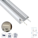 GloboStar ALP-WALL-Updown Concealed ����������� ������ ���������� ������ ��� ���������� ������ �������� Up & Down �� ����� ��������� ������ ������� ��� ������� Led IP20 - ����� & ����� - �300 x �5 x �1.7cm - (70844-3M)