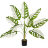 GloboStar Artificial Garden Albino Monstera ������� ������������ ���� ������� & ����� �������� �90 x �90 x �90cm - (20938)
