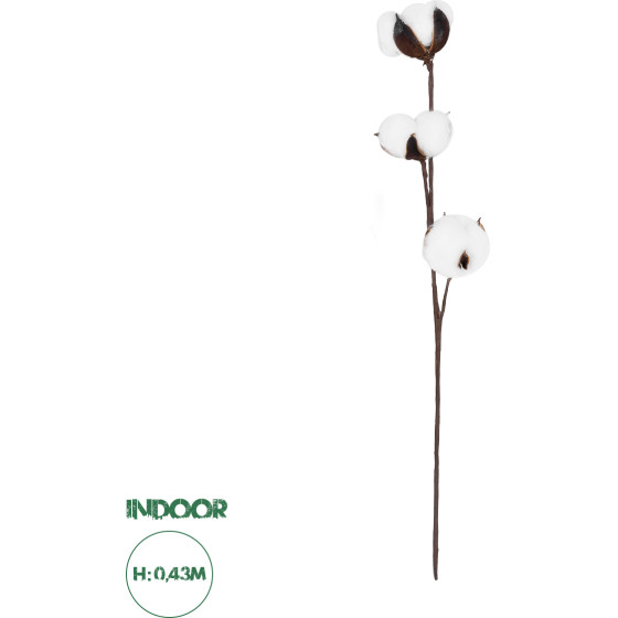 GloboStar Artificial Garden Cotton Branch ������� ������������ ����� ������� �43cm - (20493)