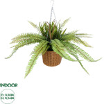 GloboStar Artificial Garden Fern Hanging Bouquet Plant ������� �������� ������������ ���� ������ Y56cm - (20629)