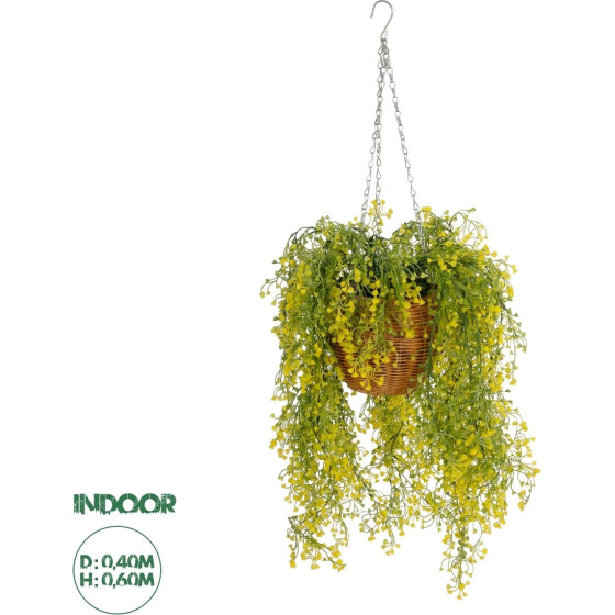 GloboStar Artificial Garden Golden Bell Willow Hanging Plant ������� �������� ������������ ���� ������� ���� �40 x �40 x Y60cm - (20626)