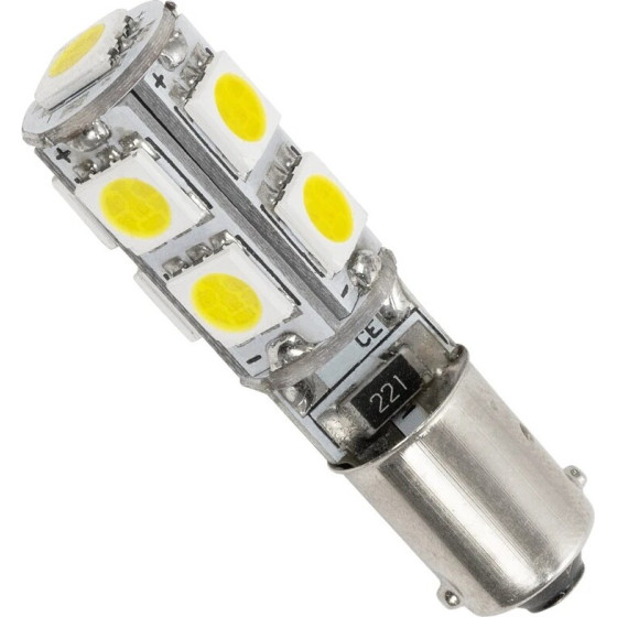 GloboStar BA9S-T4W ����� Ba9S T4W Led 2.66W 266lm 270� Dc 12V IP20 ����� ����� 6000K - 9 x Epistar SMD5050 Chip - �1 x �1 x �4cm - 1 ����� ������� - (81289)
