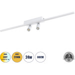 GloboStar Baretti �������� ��������� ������ Led 24W 2688lm 160� & 45� Ac 220-240V IP20 ����������� ����� Cct �� On/Off 2700K/4500K/6000K - Lumileds Smd Chip - ����� ��� - �80 x �5 x �15cm - 3 ������ ������� - (61227)