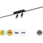 GloboStar Baretti �������� ��������� ������ Led 24W 2688lm 160� & 45� Ac 220-240V IP20 ����������� ����� Cct �� On/Off 2700K/4500K/6000K - Lumileds Smd Chip - ����� ��� - �80 x �5 x �15cm - 3 ������ ������� - (61226)