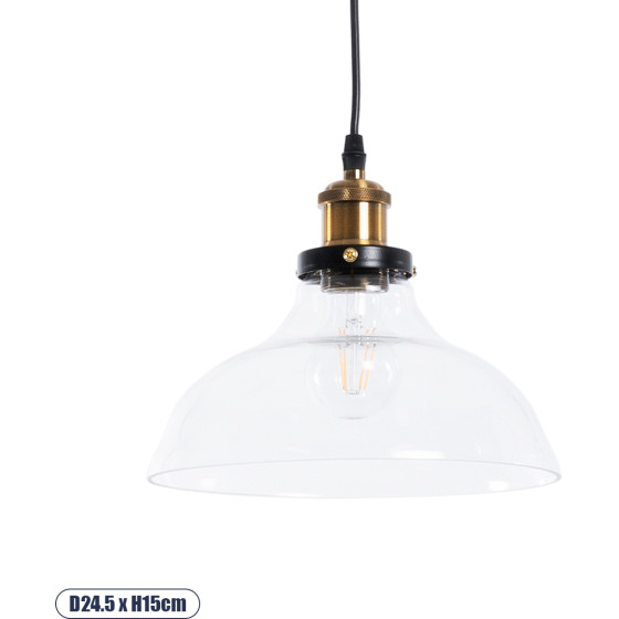 GloboStar Bingley Vintage �������� ��������� ������ �� ����� 1 x E27 Ac 220-240V IP20 - ������� & ����� - �24.5 x �24.5 x �15cm - (01075)