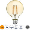GloboStar Bubble ����� E27 G95 Led 12W 1080lm 360� Ac 220-240V IP20 Ultra ����� ����� 2200K Dimmable - Long Filament Chip - ���� - �9.5 x �9.5 x �13.7cm - 3 ������ ������� - (99041)