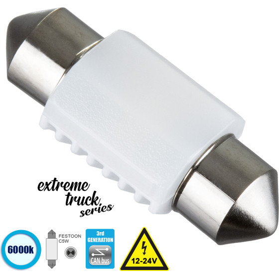 GloboStar C5W �������� ����� C5W 31mm Canbus Led 1.92W 100lm 120� Dc 12-24V IP20 ����� ����� 6000K - 2 x Epistar SMD3030 Chip - �3.1 x �1.2 x �1cm - 1 ����� ������� - (81332)