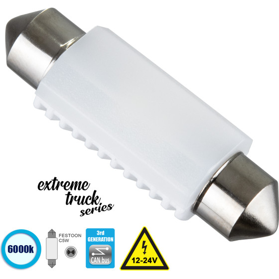 GloboStar C5W �������� ����� C5W 39mm Canbus Led 1.92W 100lm 120� Dc 12-24V IP20 ����� ����� 6000K - 2 x Epistar SMD3030 Chip - �3.9 x �1.2 x �1cm - 1 ����� ������� - (81334)