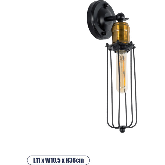 GloboStar Catel Vintage ��������� ������ - ������ �� ����� 1 x E27 Ac 220-240V IP20 - ����� & ����� - �11 x �10.5 x �36cm - (01055)
