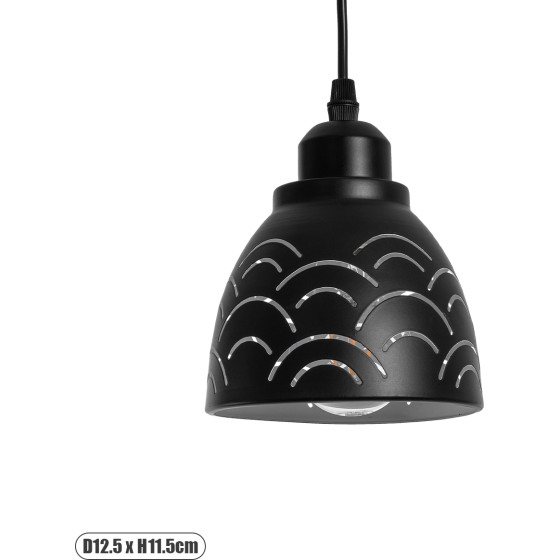 GloboStar Coolie �������� �������� ��������� ������ �� ����� 1 x E27 Ac 220-240V IP20 - ����� & ����� - �12.5 x �12.5 x �11.5cm - (01482)