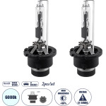 GloboStar Hid ����� Xenon D2R Super Vision ������ ������������ +60% Canbus E1 ECER37 55W/110W 5000lM����� ����� 6000K - �3.2 x �3.2 x �7.5cm - ������ 2 �������� - 2 ������ ������� - (84033)