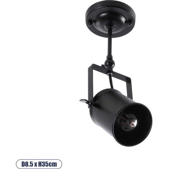 GloboStar Hollywood Vintage ��������� ������ �� ����� 1 x E27 Ac 220-240V IP20 - ����� - �8.5 x �8.5 x �35cm - (01153)