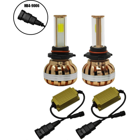 GloboStar Led Hid Kit HB4 9006 Cob Led 45 Watt 4500 Lumen 9-32 Volt Dc 6000k - (99706)