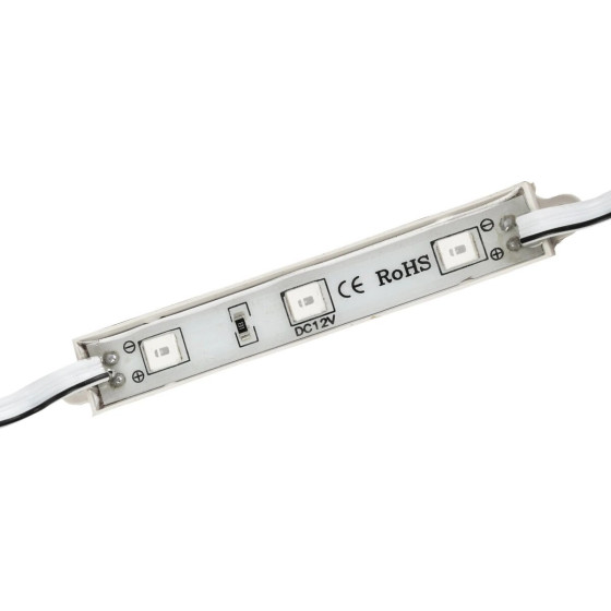 GloboStar Modulari Module Led 0.8W 64lm 120� Dc 12V ��������� IP65 3 x SMD5050 Chip ������� Dimmable - �7.7 x �1.5 x �0.5cm - ������ 20 �������� - 3 ������ ������� - (73703)