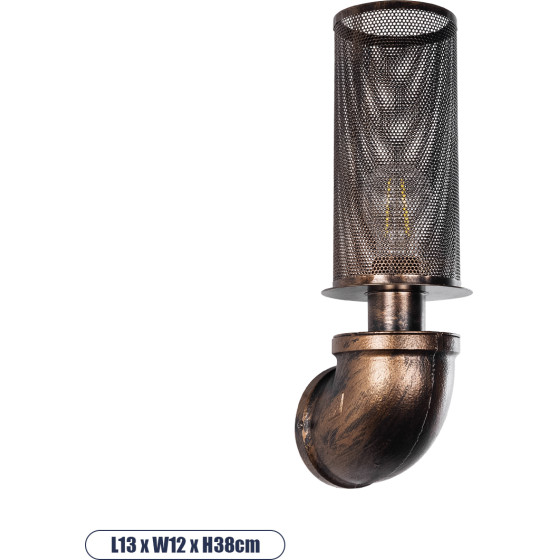 GloboStar Raza Vintage ��������� ������ - ������ �� ����� 1 x E27 Ac 220-240V IP20 - ������� - �13 x �12 x �38cm - (01105)