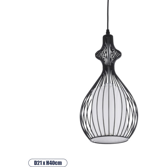 GloboStar Rea �������� �������� ��������� ������ �� ����� 1 x E27 Ac 220-240V IP20 - ����� & ����� - �21 x �21 x �40cm - (01197)