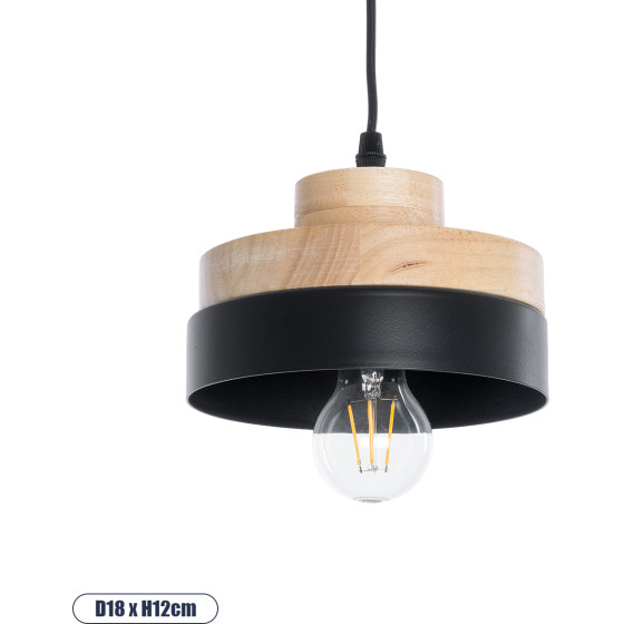 GloboStar Ruhiel �������� �������� ��������� ������ �� ����� 1 x E27 Ac 220-240V IP20 - ����� & ���� - �18 x �18 x �12cm - (01233)
