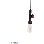 GloboStar Spigot Vintage �������� ��������� ������ �� ����� 1 x E27 Ac 220-240V IP20 - ���� & ������� - �5 x �5 x Y20cm - (01414)