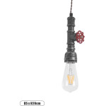 GloboStar Spigot Vintage �������� ��������� ������ �� ����� 1 x E27 Ac 220-240V IP20 - ����� & ������� - �5 x �5 x Y20cm - (01583)