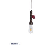 GloboStar Spigot Vintage �������� ��������� ������ �� ����� 1 x E27 Ac 220-240V IP20 - ������� & ������� - �5 x �5 x Y20cm - (01413)