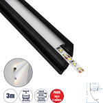 GloboStar SURFACE-Profile ������ ���������� - ���� & ������ ������� Led �� ����� ��������� ������� - ����������� ����� ����������� ������ �������� - ������ ������� - ����� - 3 ����� - ������ 5 �������� - �300 x �1.7 x �4.2cm - (70859-3M)